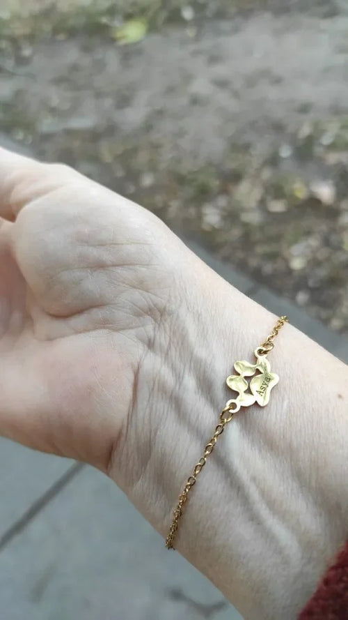 Bracelet Patte Personnalisée en Acier Inoxydable Mixte Modèle Tinou — photo d'un client 4