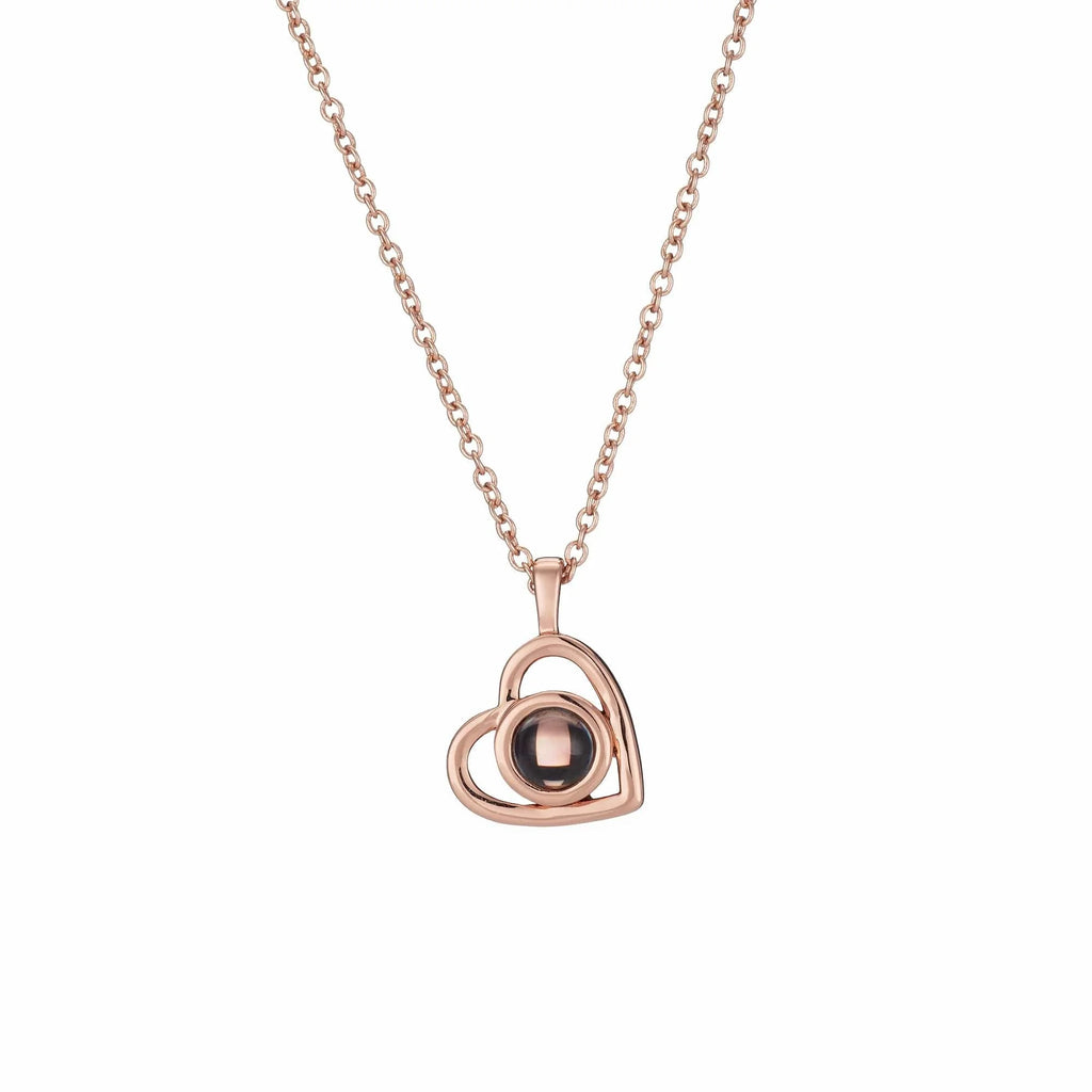 Collier Projection Photo Cachée Cœur Personnalisé